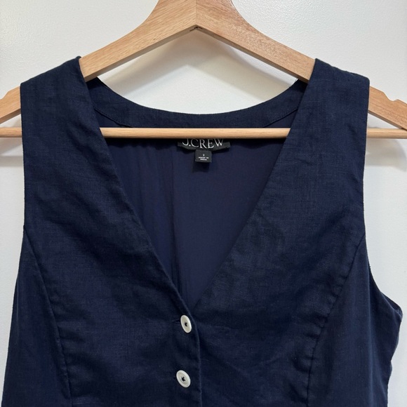 J. Crew Slim Fit Linen Button Front Vest Size 2 - Picture 3 of 12